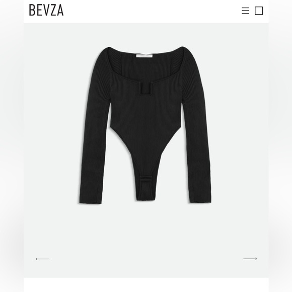 Bevza Black Ribbed-Knit Bodysuit - Picture 2 of 2